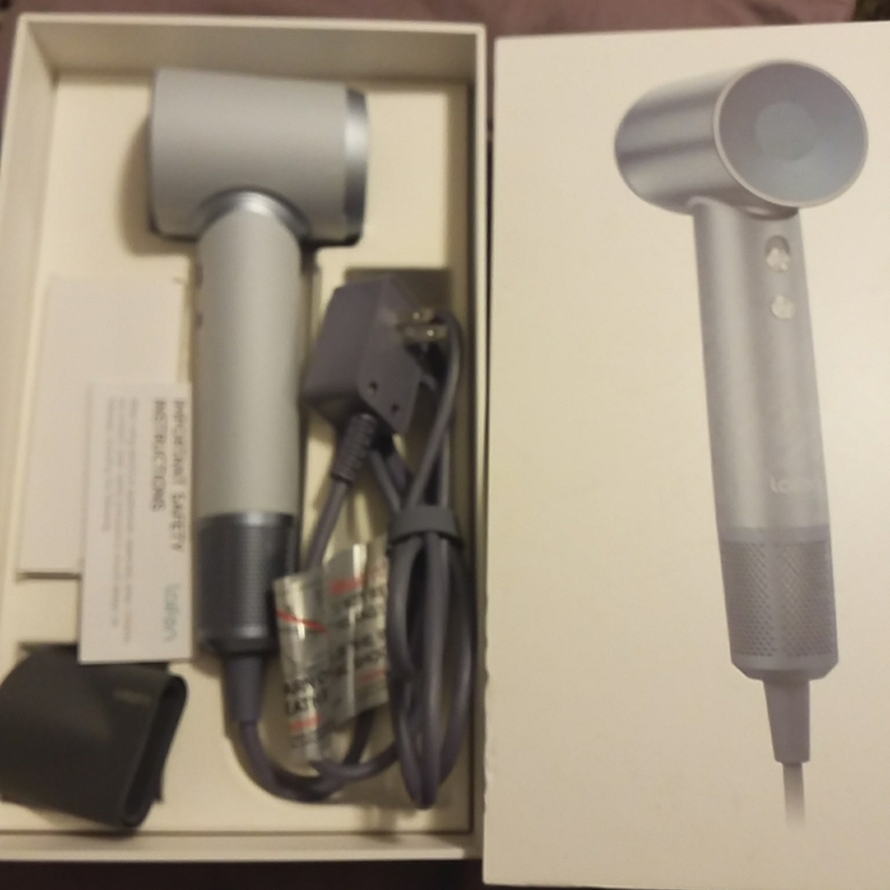 Laifen Swift high speed hair dryer.  Silver blue